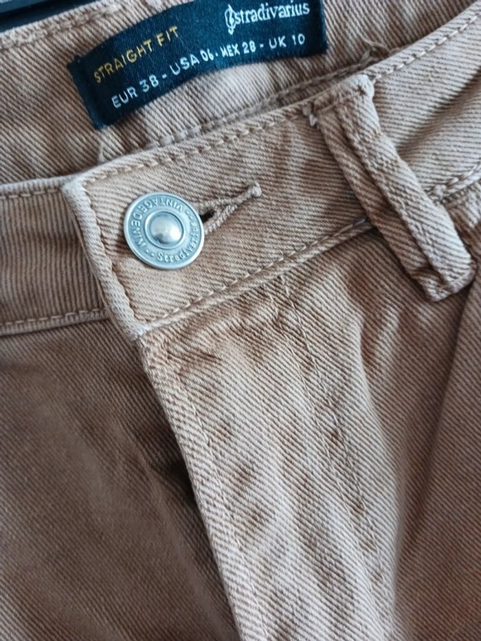 Jean camel straight fit Stradivarius Taille M38 - photo numéro 3