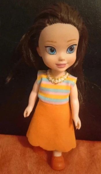 Poupée miniature, 16 cm avec robe et chaussures