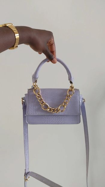 Sac à main bandoulière chêne doré violet lilas