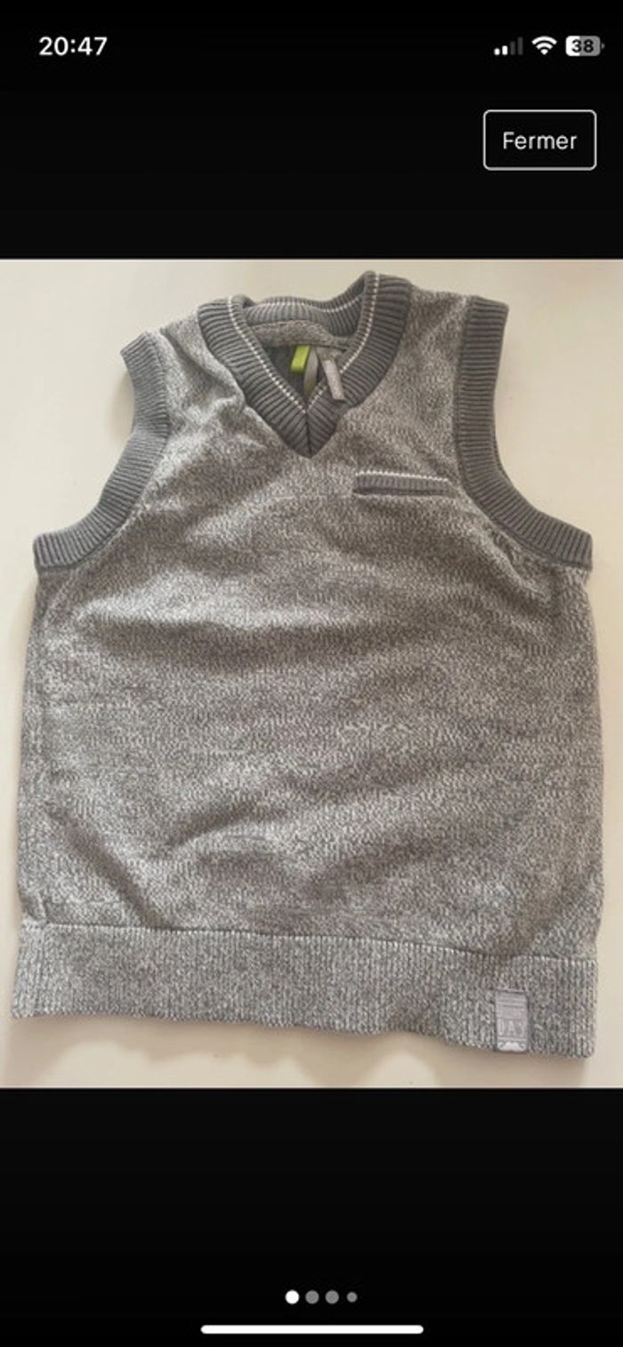 Pull sans manches orchestra gris 3 ans