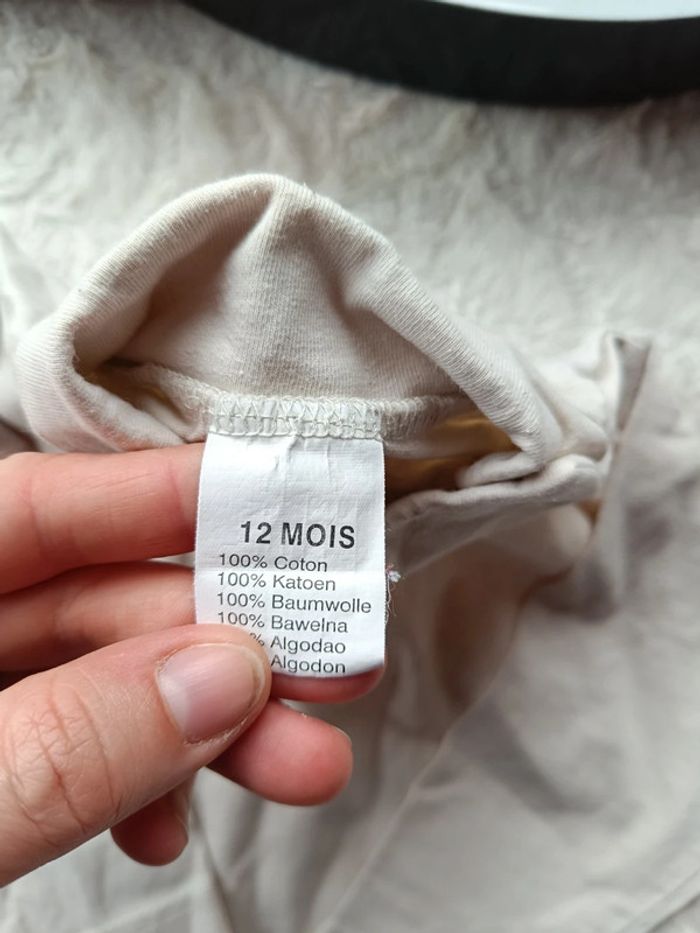 Sous pull col roulé Garçon 12 mois renard Fox 100% coton - photo numéro 6