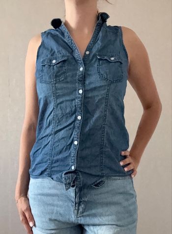 Chemise jean sans manche T36