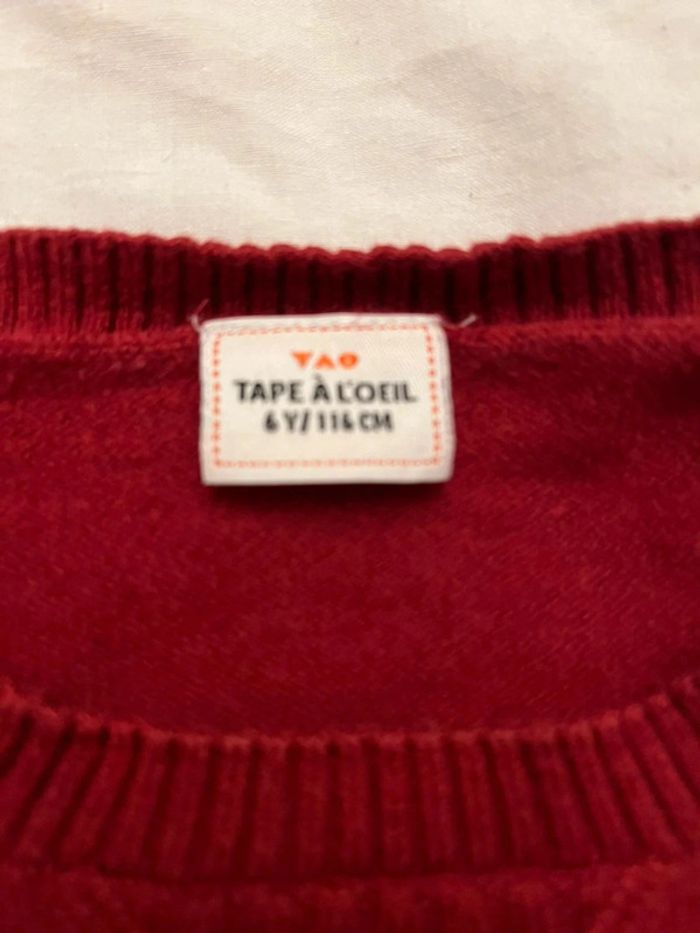 Pull rouge tape à l’œil 6 ans - photo numéro 2