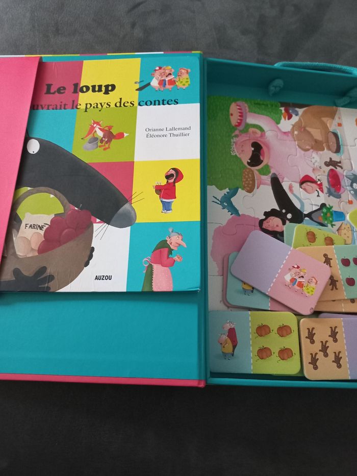 Ma mallette loup au pays des contes livre dominos puzzle - photo numéro 3