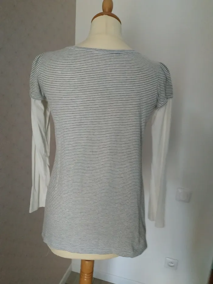 Ancien t-shirt manches longues à rayures - photo numéro 3