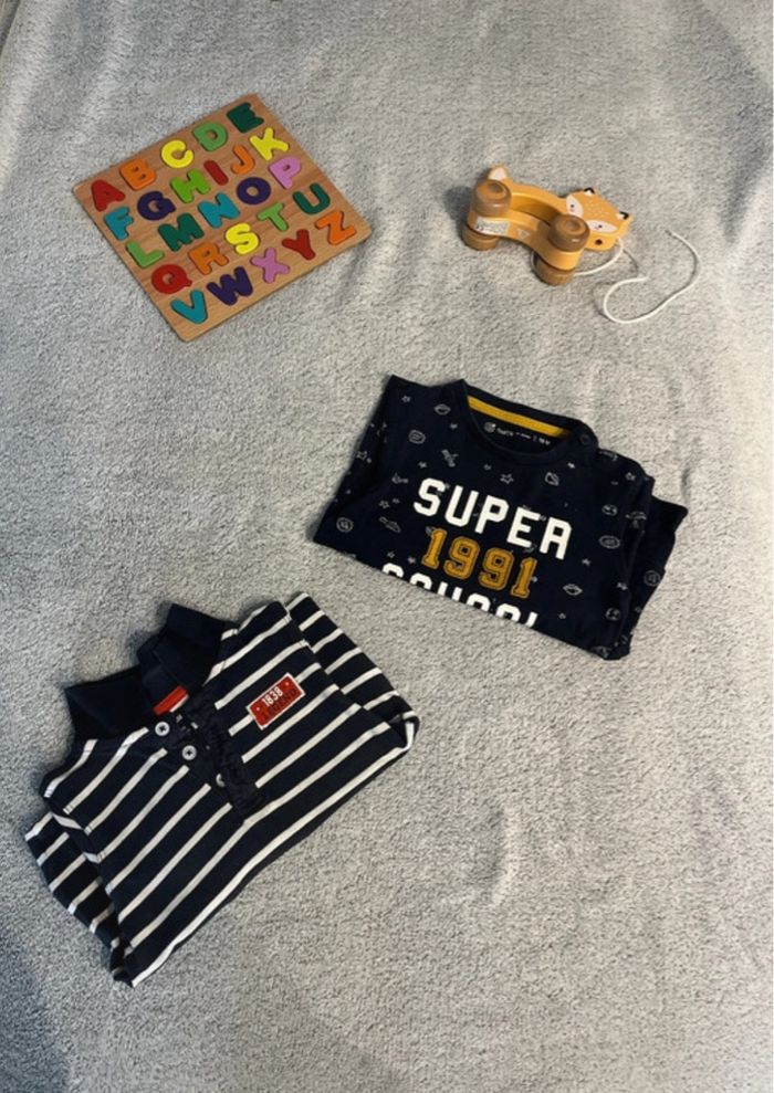 Lot tee shirt et polo manches longues