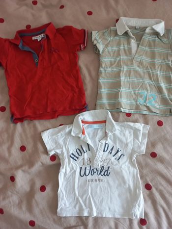 Lot de 3 polos bébé 18 mois manches courtes