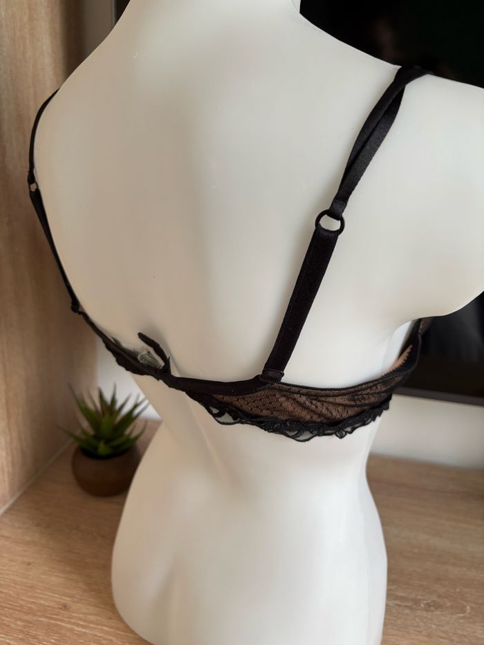 Soutien gorge broderie dentelle Lise Charmel marron noir 90C - photo numéro 5