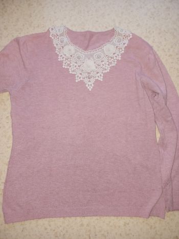 Pull femme dentelle et perles
