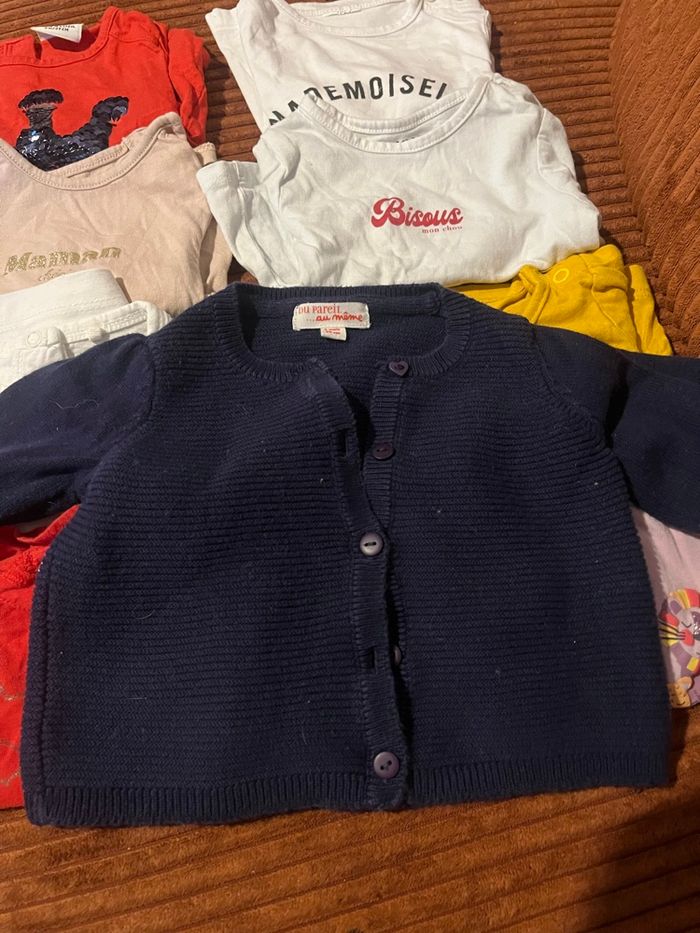 Tee shirts manches longues 3 mois bébé fille DPAM - photo numéro 2