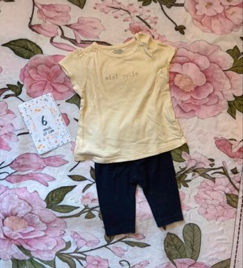 ensemble 6 mois mini jolie t shirt + legging