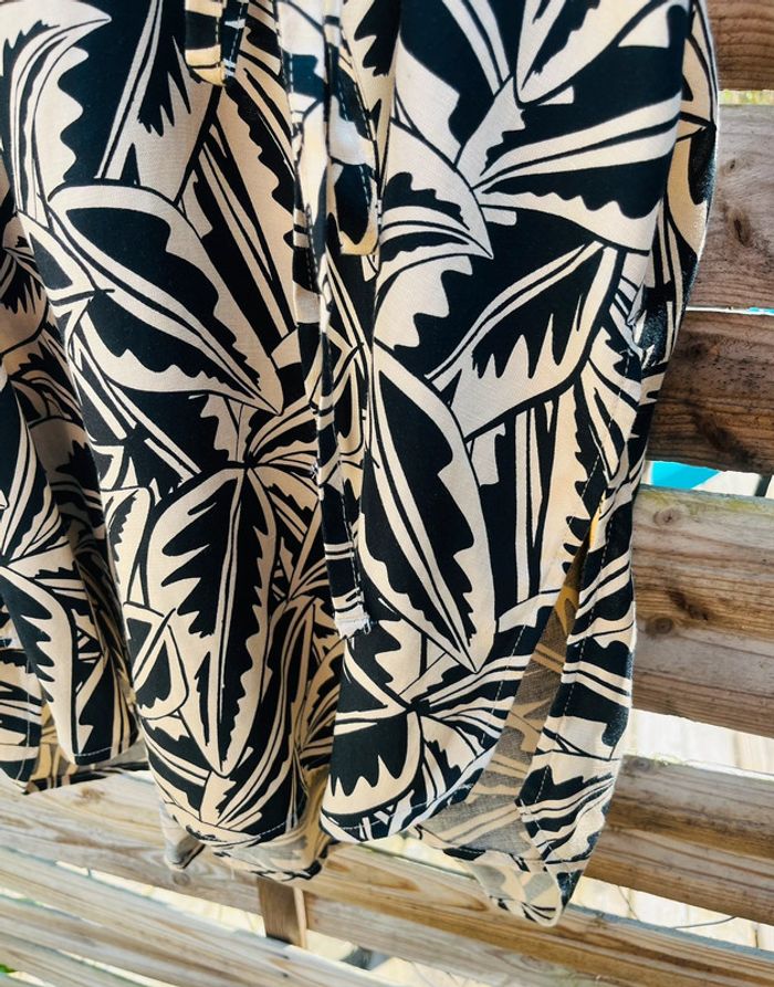 Robe à motifs noir & beige - Taille 48 - photo numéro 9