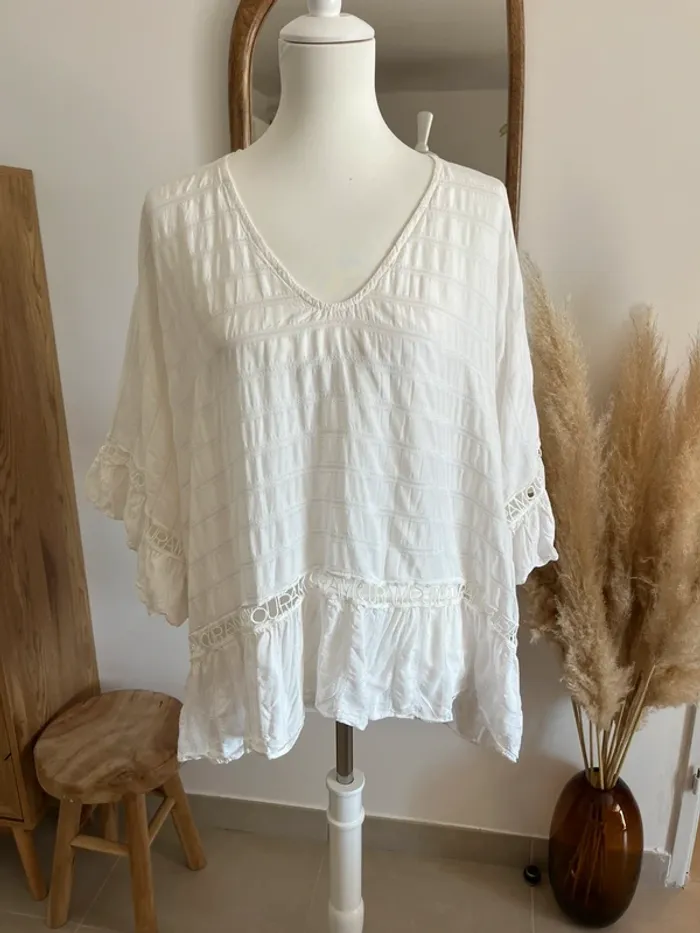 Blouse blanche inscription « amour » Maison Marley - photo numéro 3