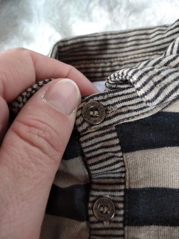 Tee shirt Polo chemise manches longues Garçon 3 mois oiseau musique Kitchoun 100% coton - photo numéro 6