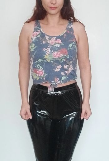 Top court a nouer fleuri casual taille xs