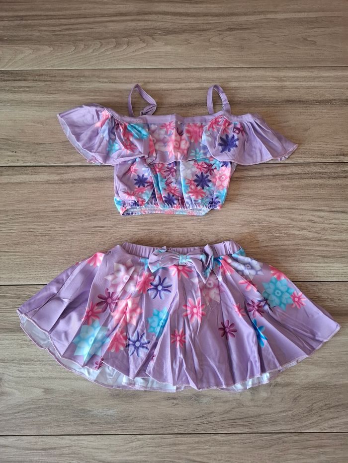 Maillot de bain fille protection UV deux pièces violet - photo numéro 1