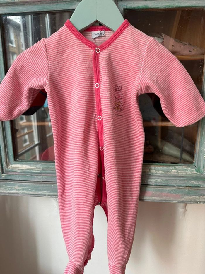 Pyjama marinière en velours taille 3 mois - photo numéro 2