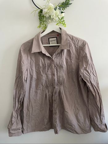 🌸chemise /Blouse manches longues marron clair taille 46 esprit 🌸