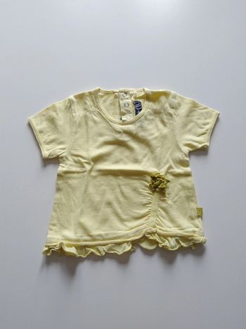 tee shirt jaune Jean Bourget fille 6 mois