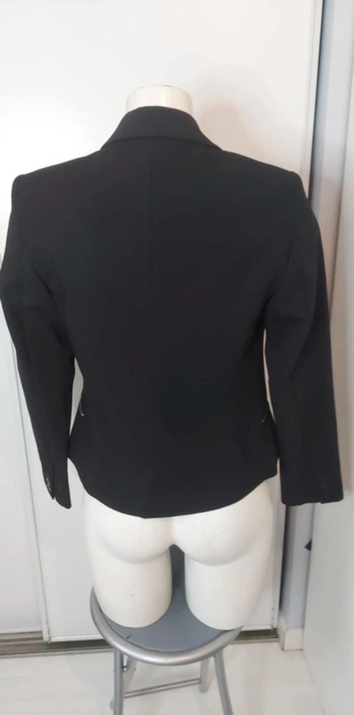 Veste noire blazer Zip argenté bershka M 38 - photo numéro 6
