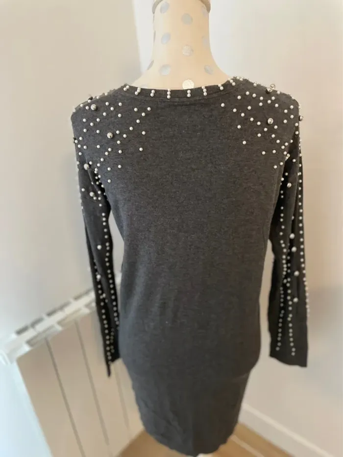 Robe pull  grise perlé 36 Wallis neuf - photo numéro 4