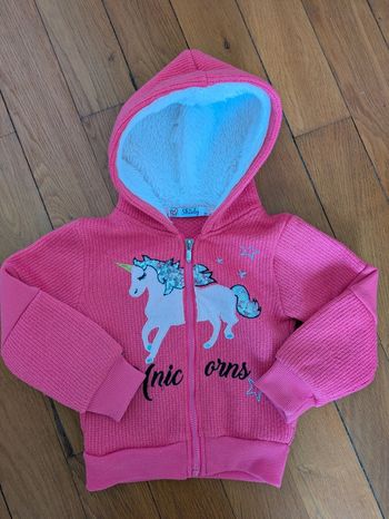 Gilet zippé licorne 2 ans