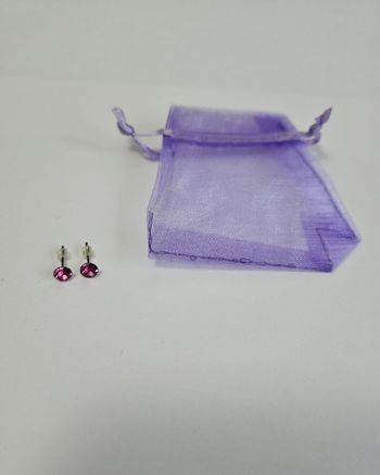 Boucles d'oreilles strass roses ronds
