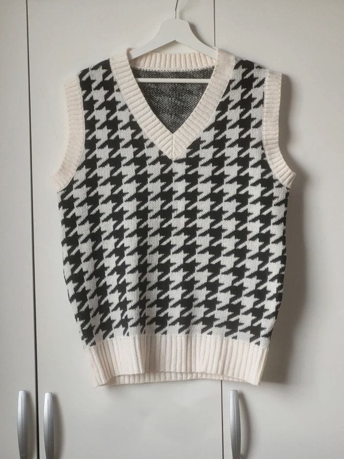 Pull col V sans manches grosse mailles 36 Shein