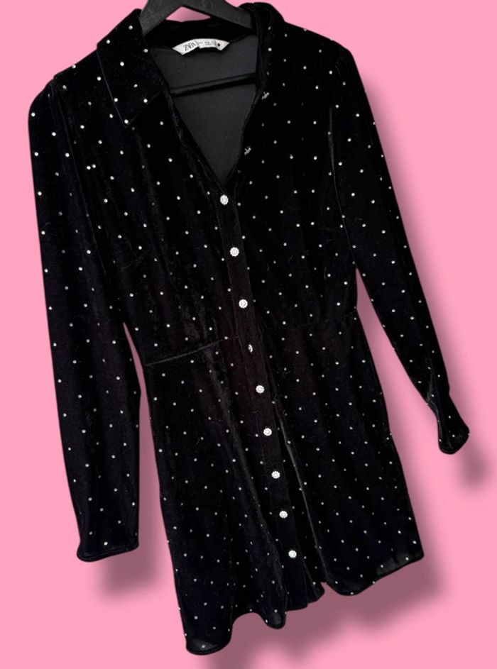 Robe velours et strass Zara - photo numéro 3