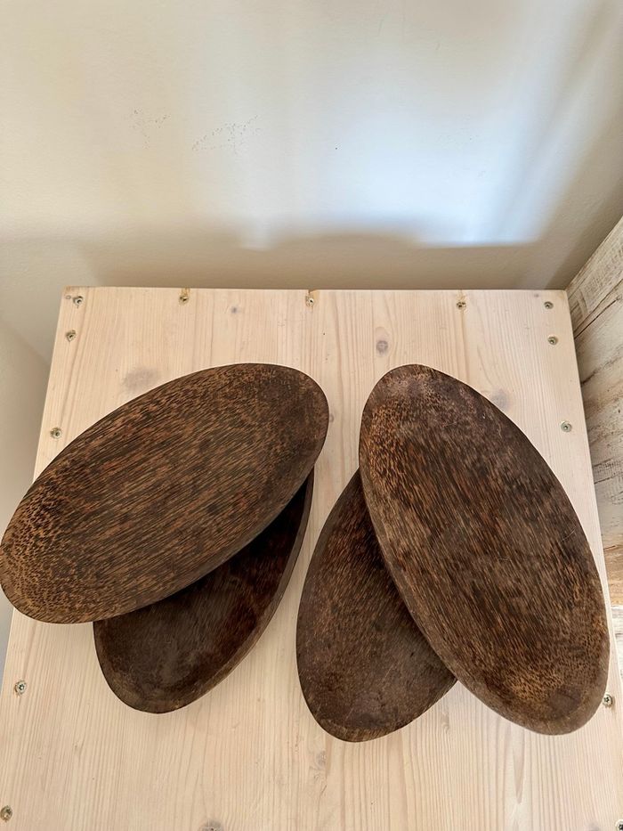 Lot de 4 assiettes ovales en coco - photo numéro 4