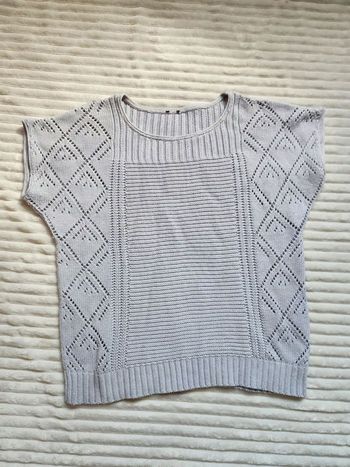 Pull bleu manches courtes – Taille 40 – Très bon état