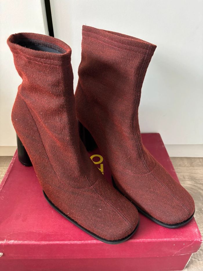 Bottines Kenzo Laine et Cuir Couleur Carmin T.40 - photo numéro 2