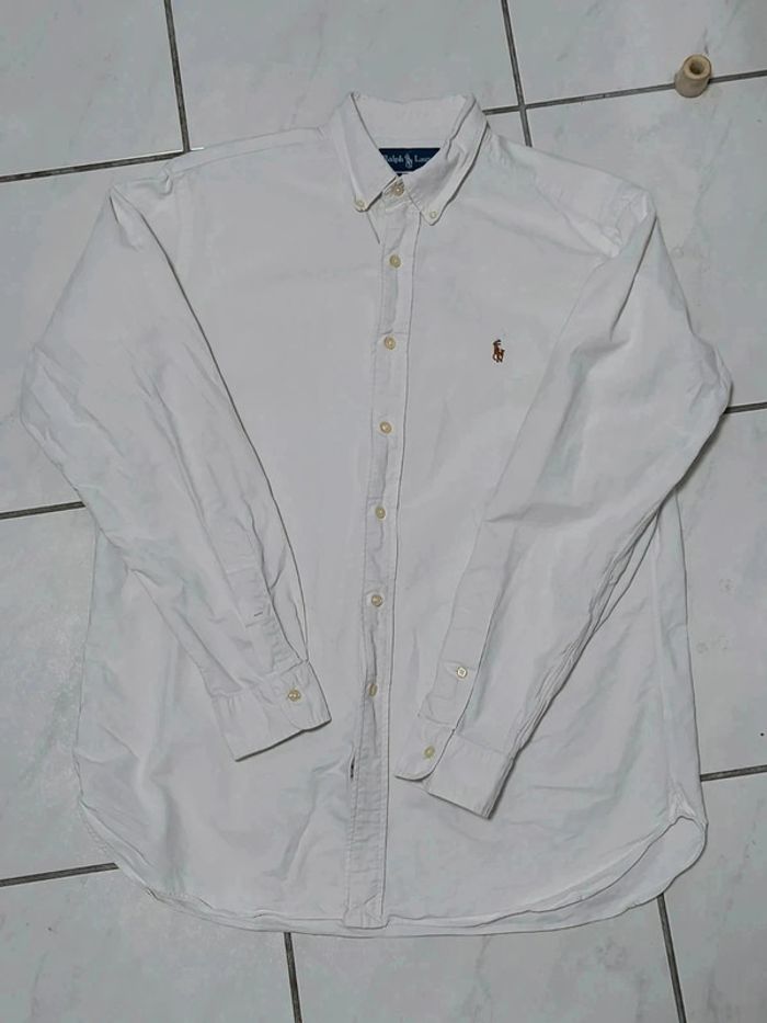 Chemise Ralph Lauren Classic Fit Blanche Vintage Y2K – Logo Brodé – Coton Haut de Gamme - photo numéro 3