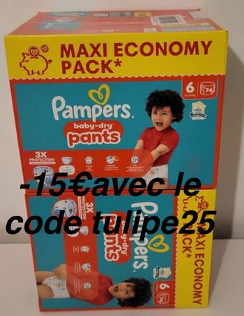 Deux maxi pack économique couche Pampers taille 6