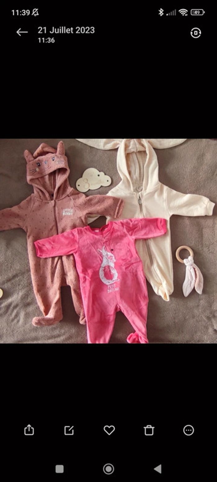 Lot 3 pyjamas 3 mois