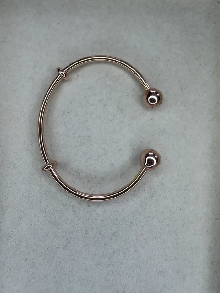Bracelet Jonc Ouvert Pandora Authentique Métal doré à l’or rose Taille 2
