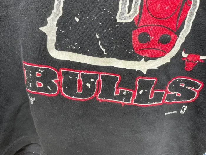 NBA Basketball Vintage Nutmeg Chicago Bulls Black Sweater Mens M Made in Portugal 🇵🇹 - photo numéro 6
