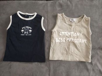 Lot de deux débardeur garçon 18 mois