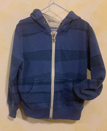 Sweat avec capuche bleu Test 4 ans couleur bleu rayé