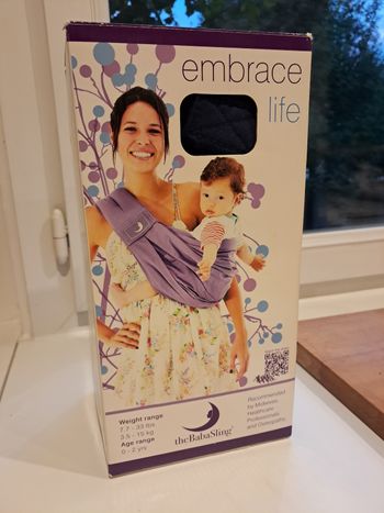 Porte bébé Babasling presque neuf bleu marine- 0-2 ans