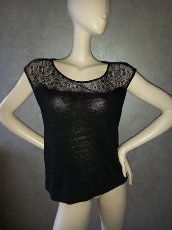tee shirt noir et dentelle monoprix taille 40