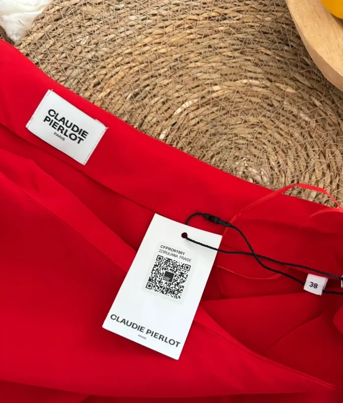 Robe longue rouge Claudie Pierlot taille 38 - photo numéro 4