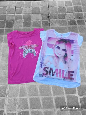 Lot 2 tee-shirt paillettes 🩷
