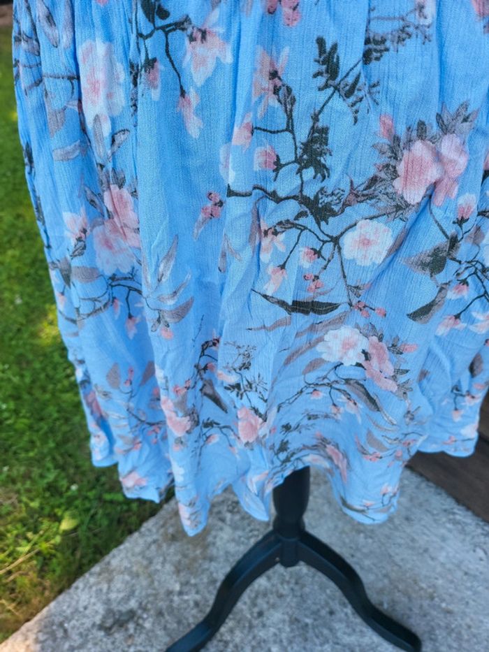 Magnifique robe fleurie fluide légère ajourée L - photo numéro 5