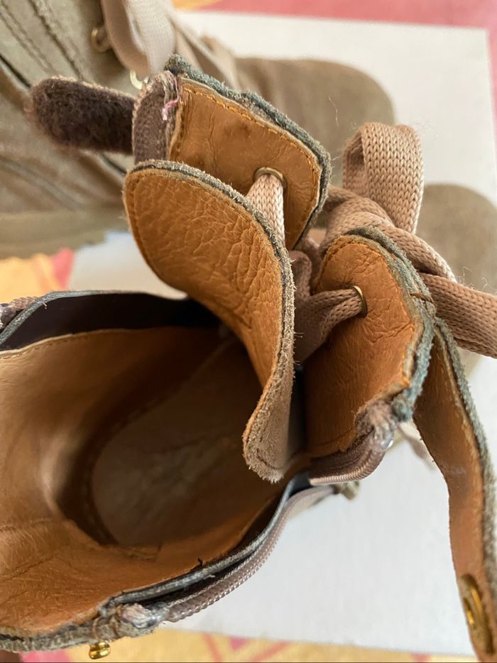 Boots taupe  28 cuir nubuck beige taupe - photo numéro 5