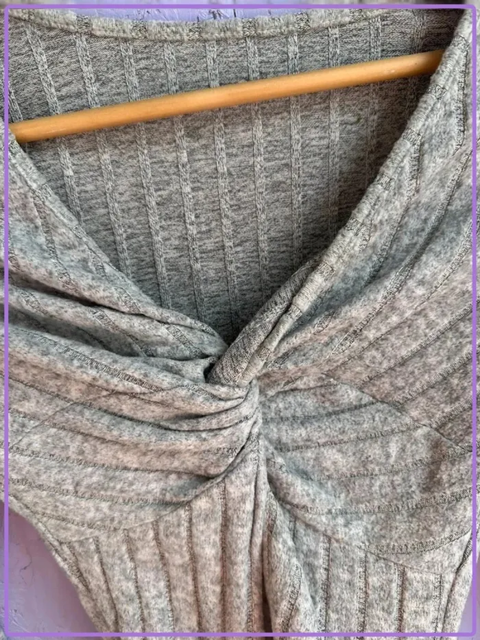 Body Shein Gris Côtelé "Petite M" - photo numéro 3