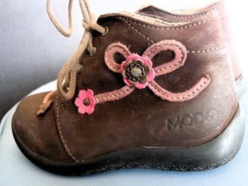 Bottine Fille MOD8 chaussure 24 cuir nubuck marron TBE