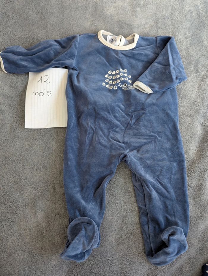 Pyjama velours - 12 mois - Petit Bateau