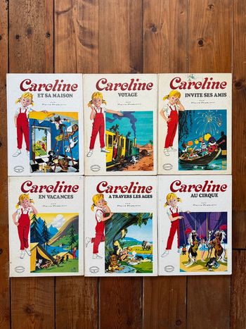 BE - Lot de 6 livres Caroline bd Grands albums Hachette anciens vintage blanc