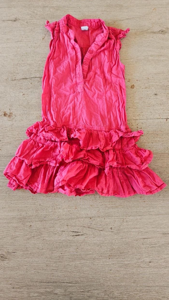 Robe rose légère, sans manche avec volants, Pebble Stone, 5 ans